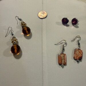 3 pairs pierced earrings